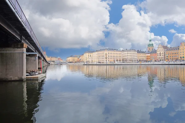 Panorama de uma cidade velha de Estocolmo — Fotografia de Stock