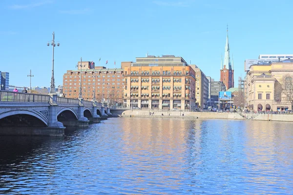 Bir eski Stockholm şehir panoraması — Stok fotoğraf