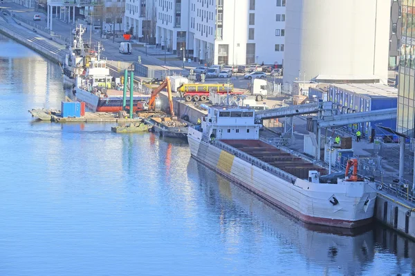 Cargo ship in Stockholm — Stock Photo, Image