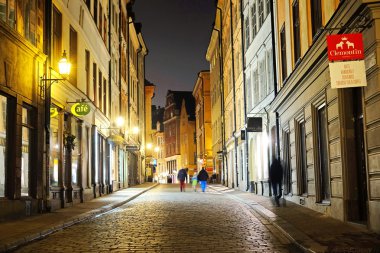  gece cityscape bir Merkezi Stokholm görüntü ile