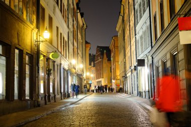  gece cityscape bir Merkezi Stokholm görüntü ile