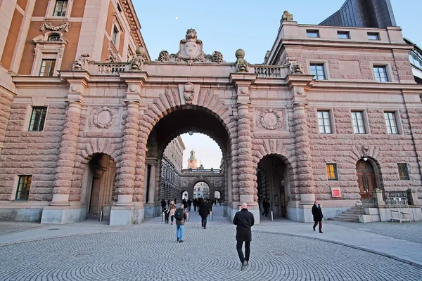 Tarihi kent Stockholm'de sokak — Stok fotoğraf