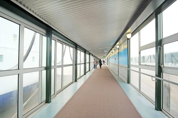 Corridor of the passenger terminal in Helsinki port — Stock Photo, Image