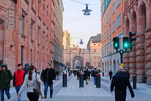 Bilden av gamla stan street i Stockholm — Stockfoto