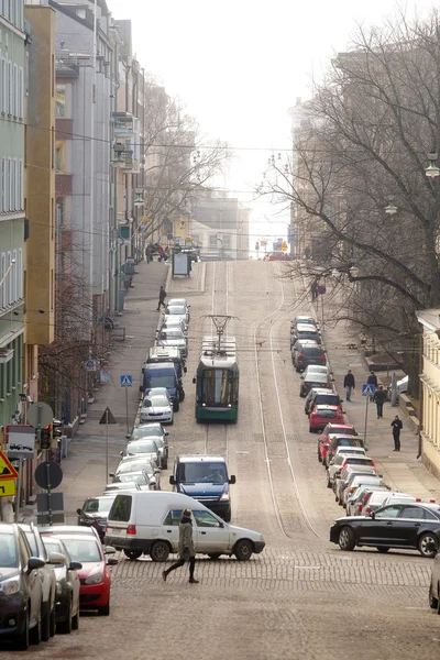 Provoz na ulici Helsinky — Stock fotografie