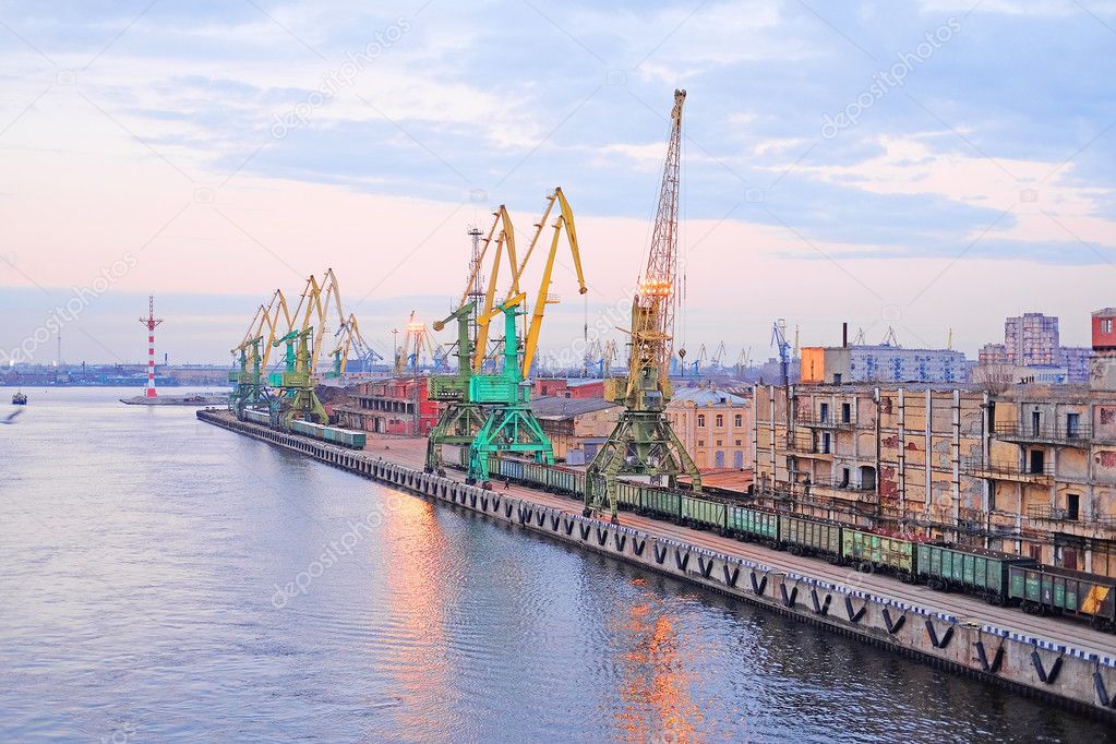 Cargo port in St. Petersburg