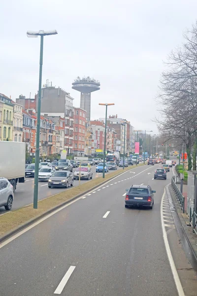 Stadstrafik i Bryssel — Stockfoto