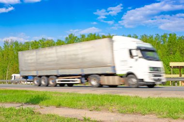 Otobanda bir kamyon 