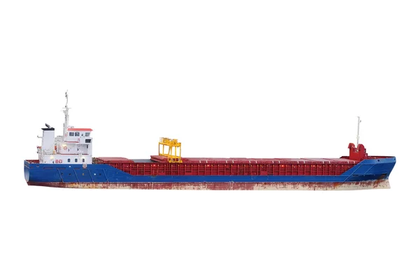 Navio de carga sob o fundo branco — Fotografia de Stock