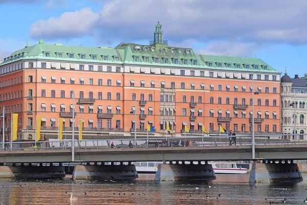 Bir eski Stockholm şehir panoraması — Stok fotoğraf