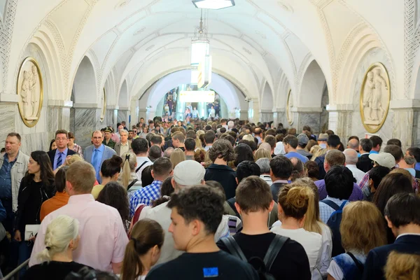 Engarrafamento em Moscou metro — Fotografia de Stock