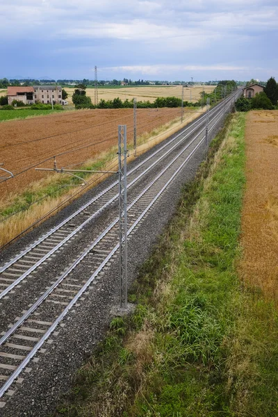 Залізниця в Північній Італії — стокове фото