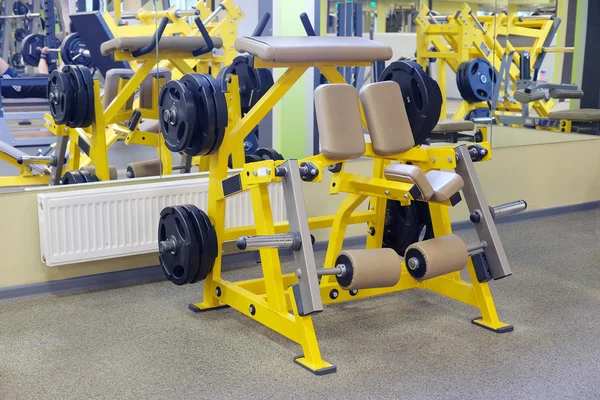 Fitness hall with weights and other sport equipment — Stock Photo, Image