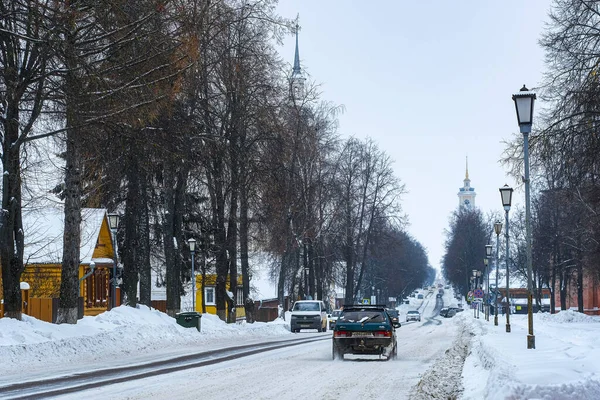 Suzdal Rusland Februari 2021 Winterlandschap Met Beeld Van Oude Russische — Stockfoto