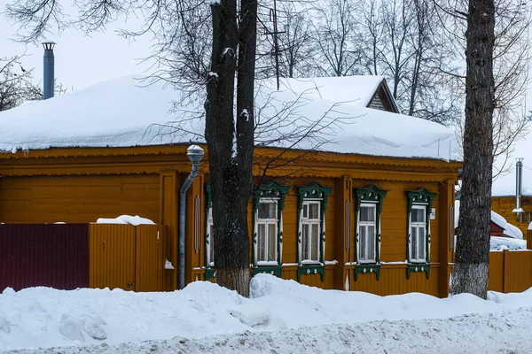 Suzdal Ryssland Februari 2021 Vinterlandskap Med Bilden Den Gamla Ryska — Stockfoto