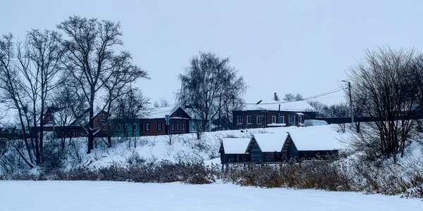 Vinterlandskap Med Bilden Gamla Ryska Staden Suzdal — Stockfoto