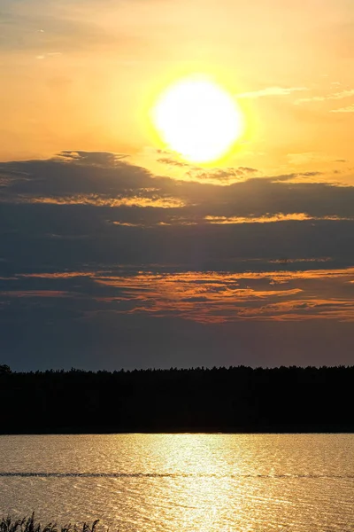 Landscape Seliger Lake Tver Oblast Russia Sunset — Stock Photo, Image