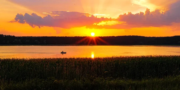 Krajina Nábřežím Tverské Oblasti Rusko Při Západu Slunce — Stock fotografie