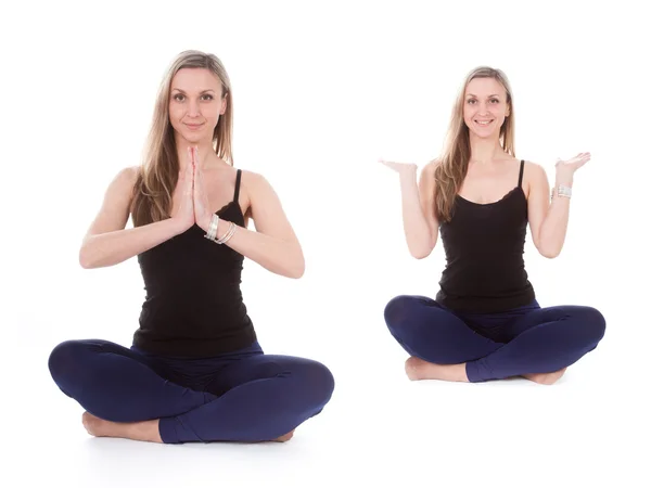 Das Bild eines Mädchens, das Yoga praktiziert — Stockfoto