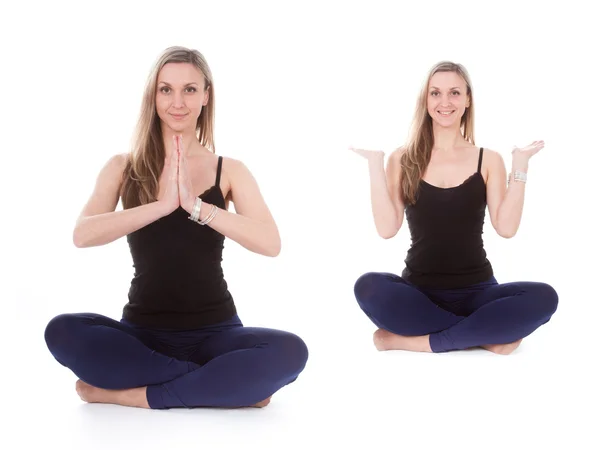 La imagen de una chica que practica yoga — Foto de Stock