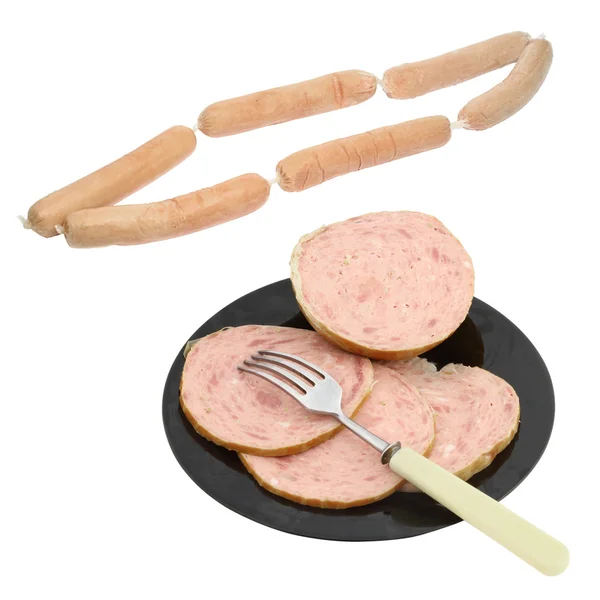 Ham op een plaat — Stockfoto