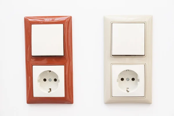 Wall outlet and switch — Stock Photo, Image
