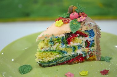 renkli buzlanma ile pasta