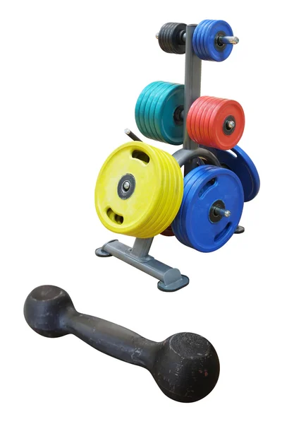 Weights on white — Stock Photo, Image