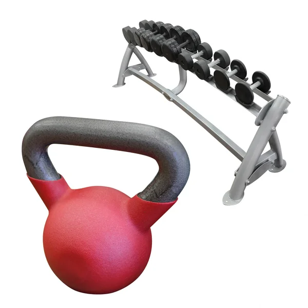 Dumbbells on rest — Stock Photo, Image