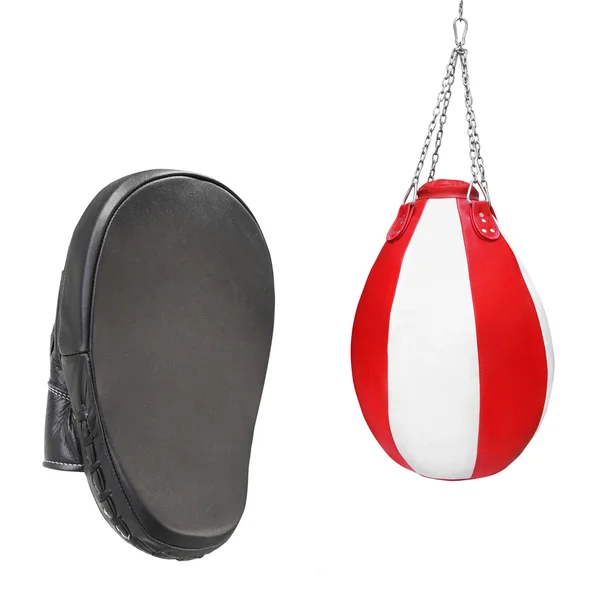 Boxing helmet and punchball — Stock Photo, Image