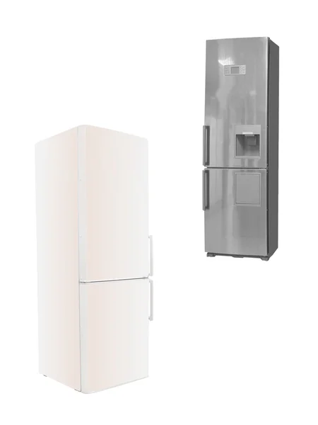 Kühlschrank auf weiß — Stockfoto
