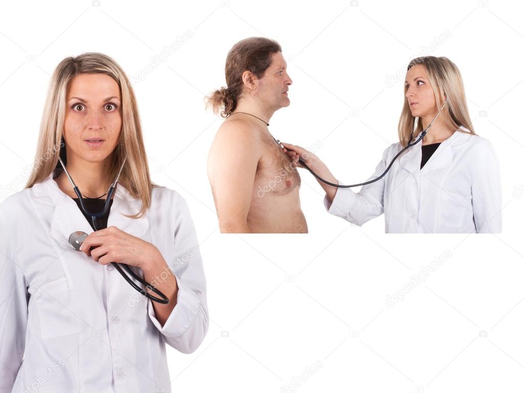 Doctor examines man's chest — Stock Photo © uatp12 56030859