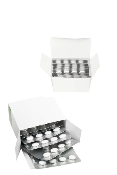 Коробка с таблетками — стоковое фото
