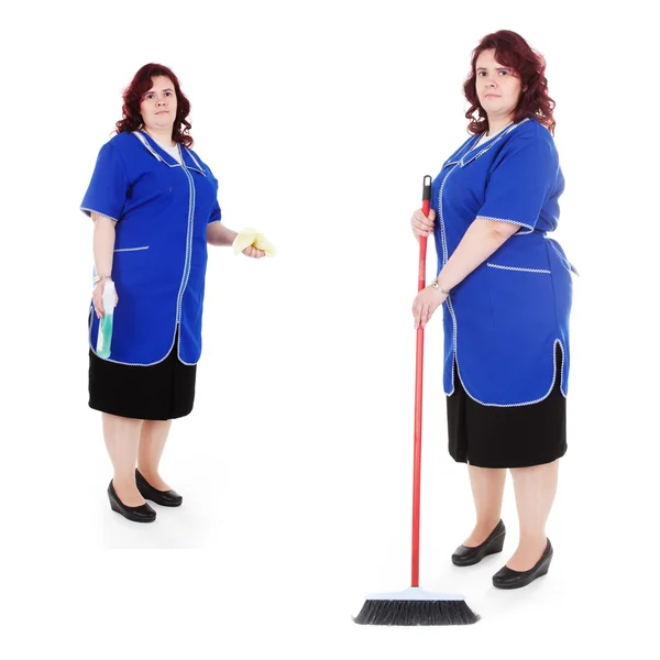 Woman cleaner with mop — Stock Photo, Image