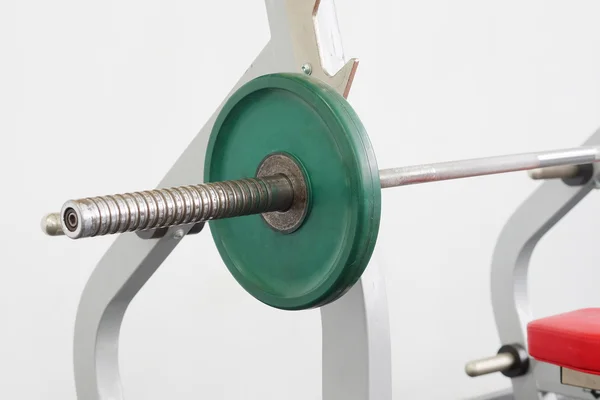 Barbell con disco verde —  Fotos de Stock