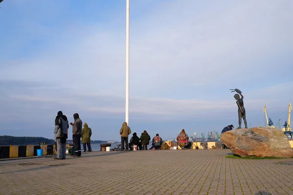 Grupo escultural em Klaipeda, Lituânia — Fotografia de Stock