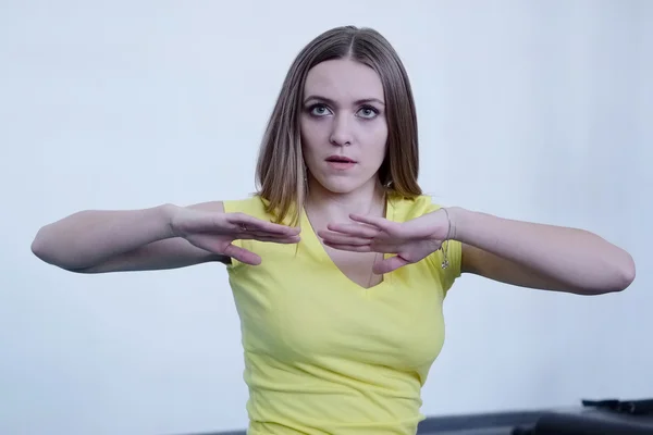 Young girl is engaged in fitness — Stock Photo, Image