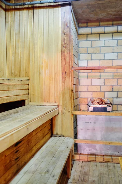 Intérieur d'un sauna dans un resort — Photo