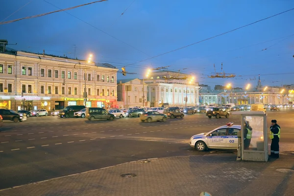 Traffico in città Mosca — Foto Stock