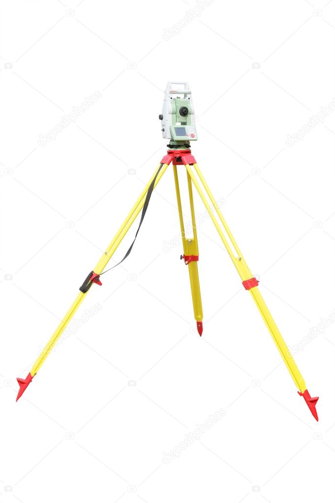 Theodolite isolated on a white