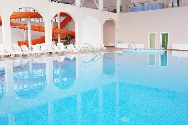 Interior of an aqua-park in a resort — Stock Photo, Image