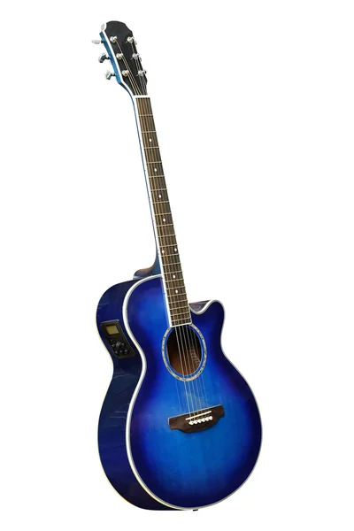 Guitare acoustique bleue — Photo