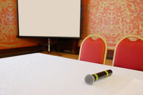 Microphone is on the table — Stock Photo, Image