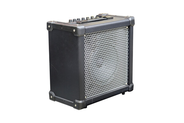 Guitar amplifier isolated on white background