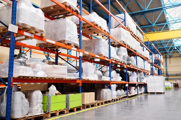 Shelves in the warehouse Stock Image