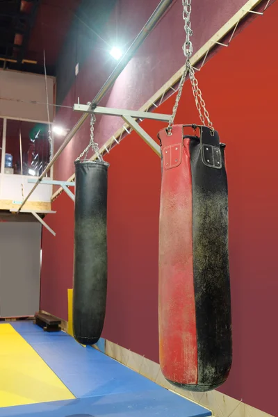 Boxovací pytle v tělocvičně — Stock fotografie