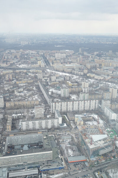 MOSCOW, RUSSIA - MARCH 07, 2015: View from Ostankino television tower