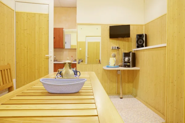 Interno di una sauna in un complesso sportivo — Foto Stock
