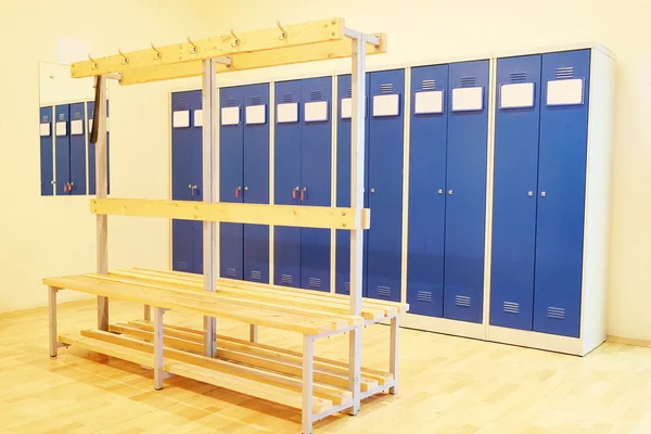 Dressing room of a public swimming pool