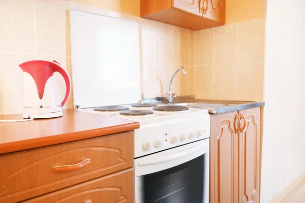 Modern kitchen interior in a guest house — Stock Photo, Image